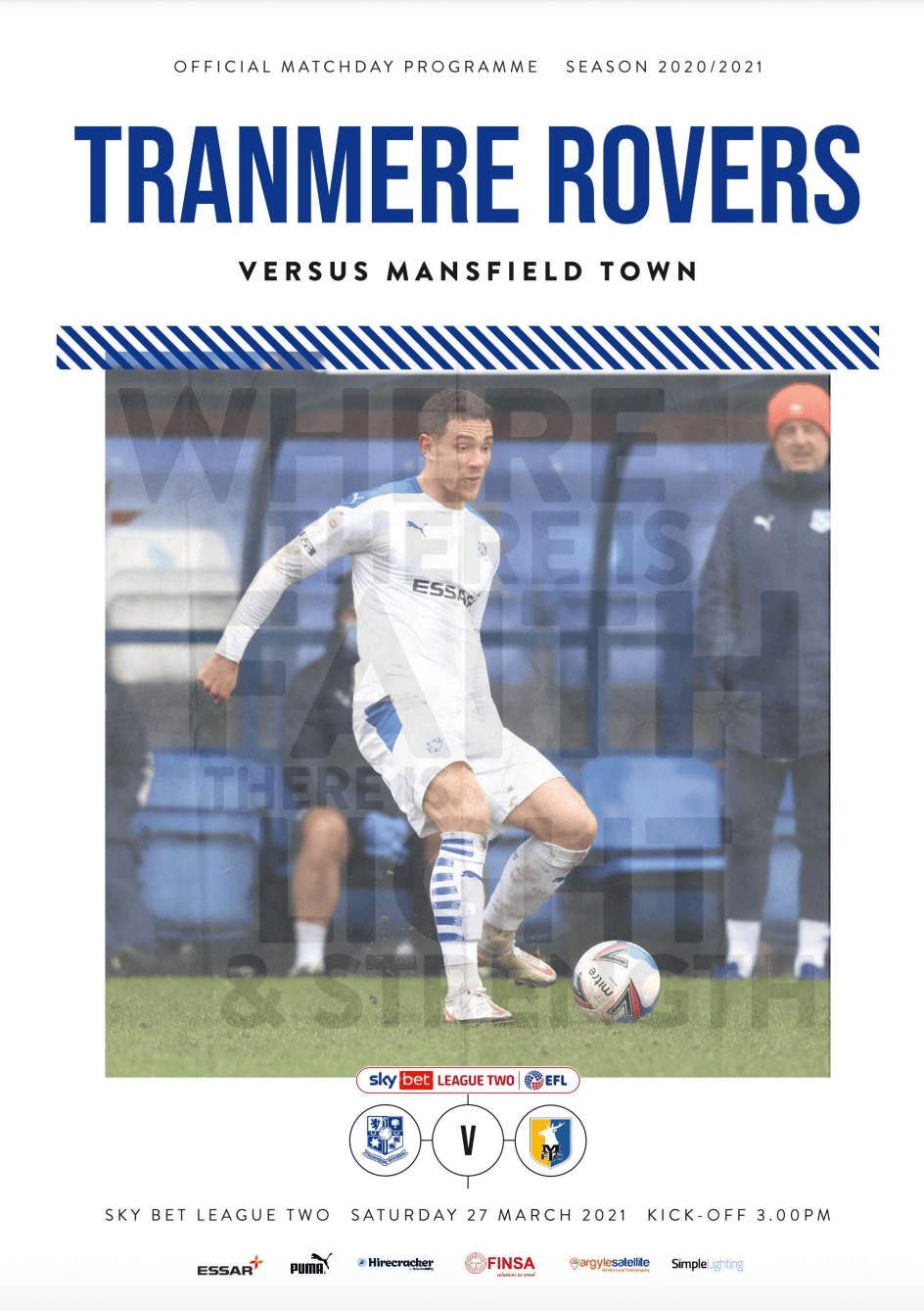 Tranmere Rovers v Mansfield Town match programme